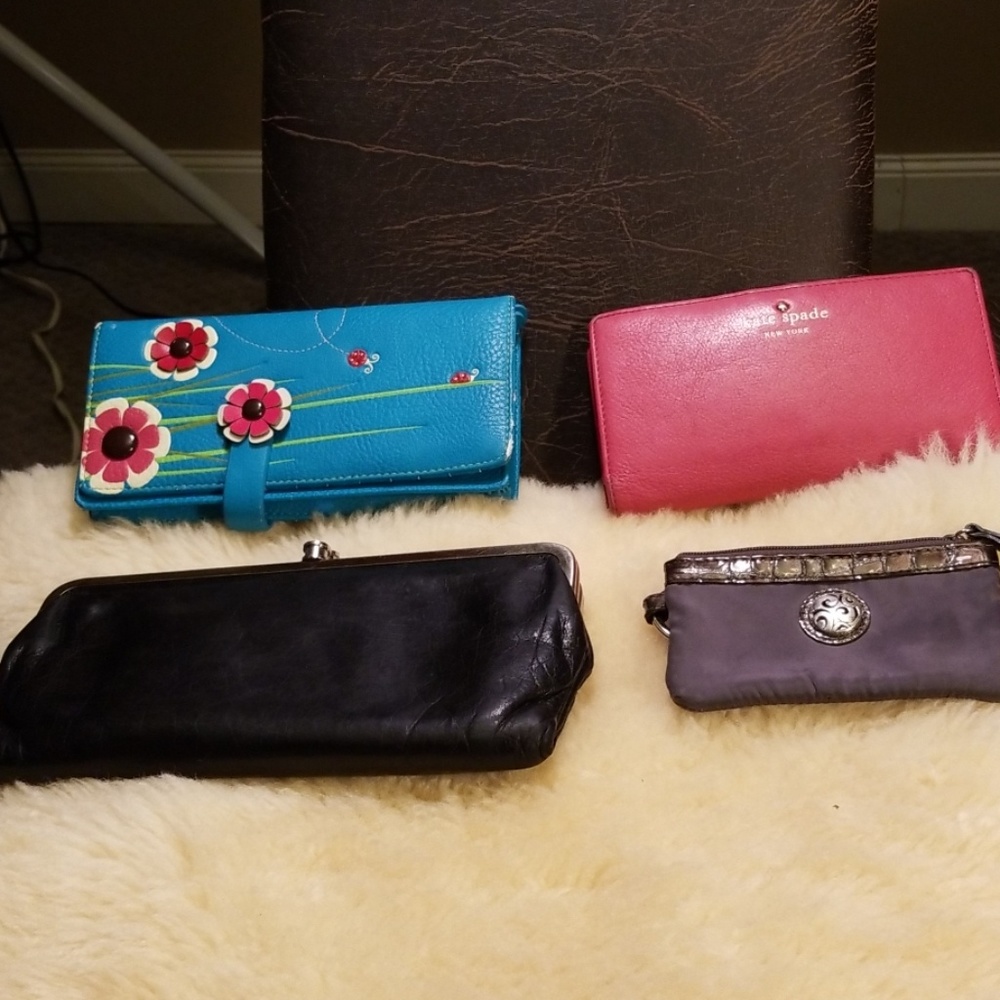 Four small purses/wallets, Hobo, Kate Spade, ADSA